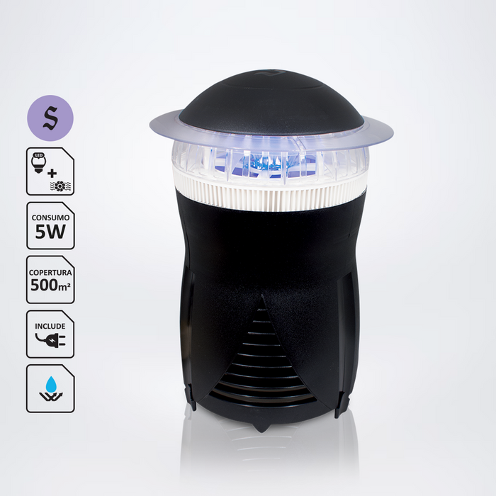 Elettroinsetticida " Mosquito Zan" ad aspirazione con Led UV resistenza all'acqua IP63CW