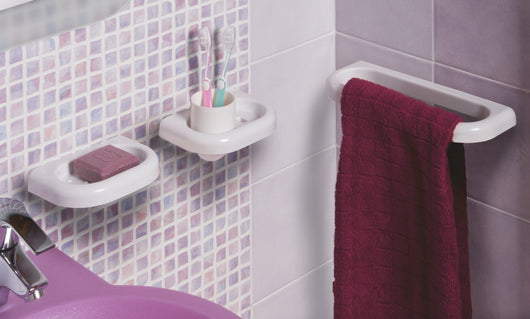 Portasapone Bagno a Parete Bianco in Plastica Resistente Durolite Linea Metaform