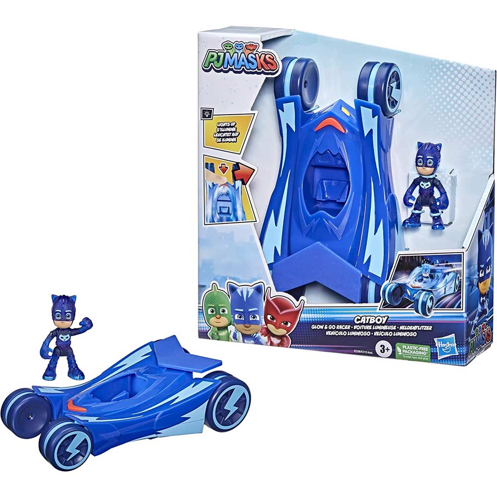 PJ Masks Glow e Go Gattomobile Veicolo Giocattolo Bambini Action Figure Gattoboy