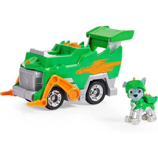 Paw Patrol Veicolo Rescue Knight Giocattolo con Personaggio Rocky Gioco Bambini