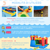 EasyComfort Gioco Gonfiabile per Bambini 3-8 Anni con Scivolo, Trampolino, Piscina, max 4 Bambini, 330x245x215cm