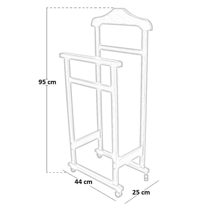 Servomuto da camera appendiabito indossatore in legno noce chiaro