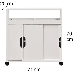 Mobiletto Armadio Portaoggetti Carrello Stretto Salvaspazio Multiuso Bianco