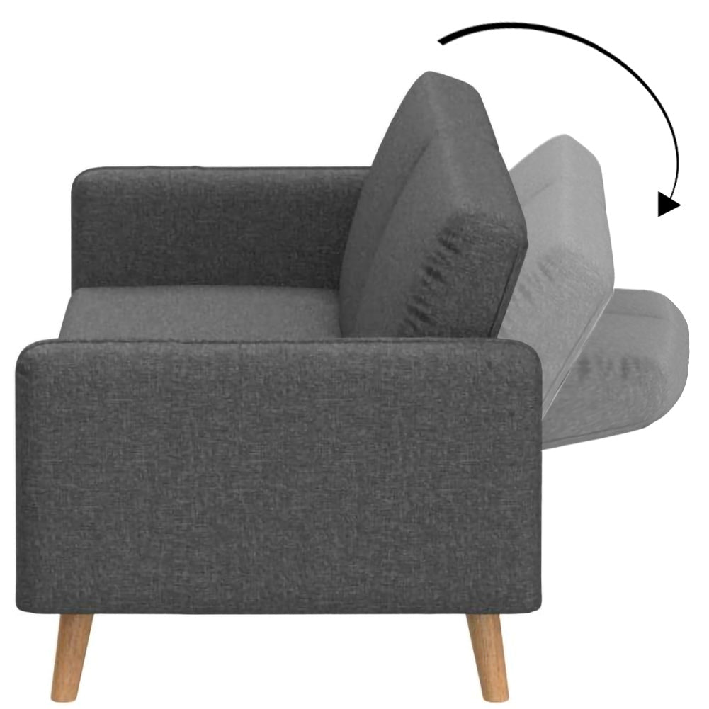 Divano Letto 3 Posti Scandinavo Design Moderno Clik Clak Convertibile Grigio