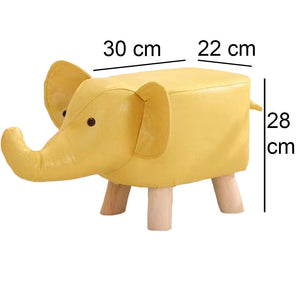 Sgabello Poggiapiedi Basso per Bambini a Forma di Elefante Pouf Senape