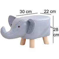 Sgabello Poggiapiedi Basso per Bambini a Forma di Elefante Pouf Blu