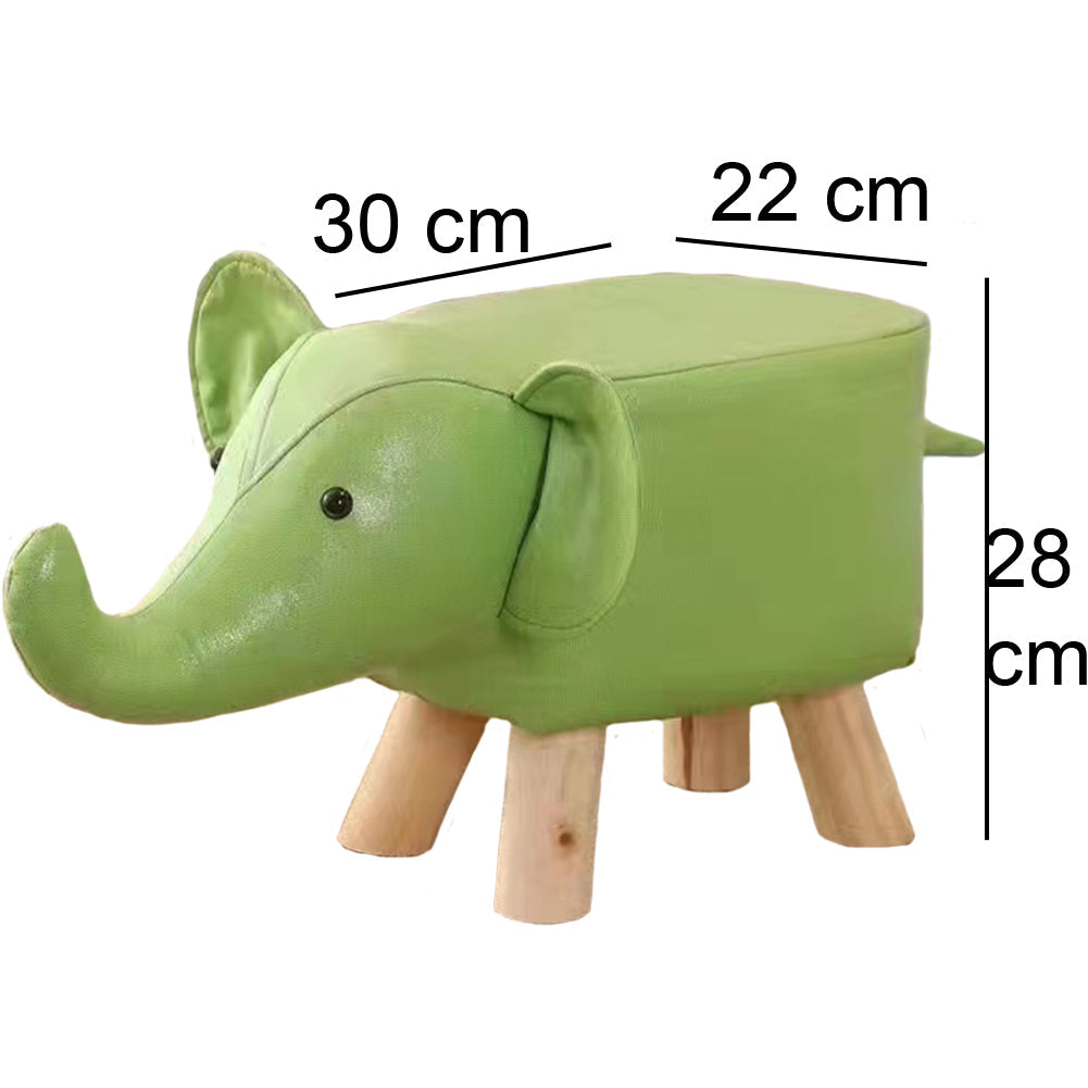 Sgabello Poggiapiedi Basso per Bambini a Forma di Elefante Pouf Verde