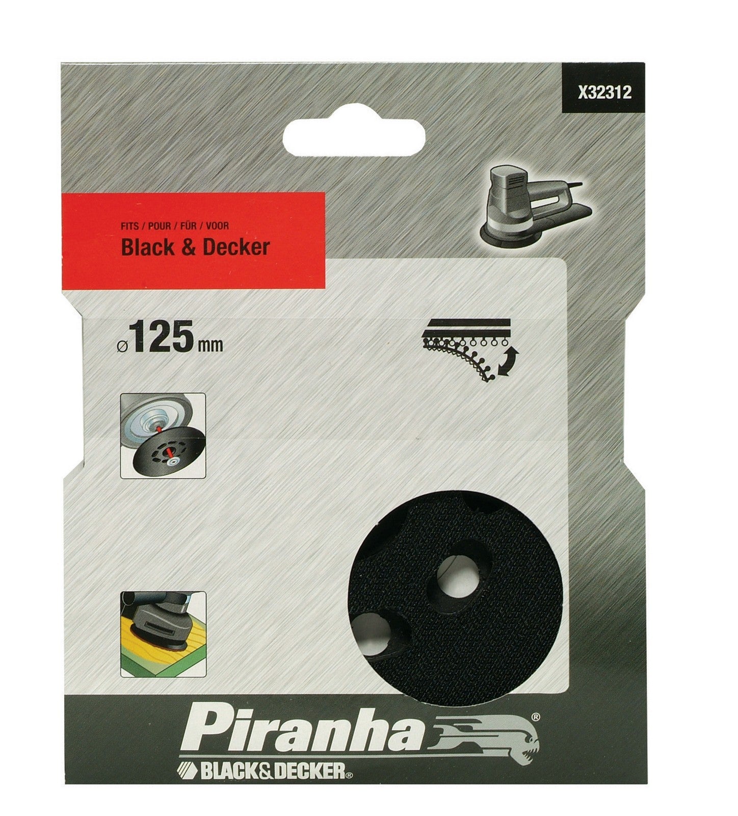 piranha/stanley x32312 platorello x roto-orbitali diametro 125 cod:ferx.34419