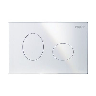 Placca per cassetta incasso Pucci Eco 2 pulsanti - Modello Ellisse - Colore Bianco