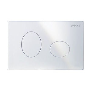 Placca per cassetta incasso Pucci Eco 2 pulsanti - Modello Ellisse - Colore Bianco