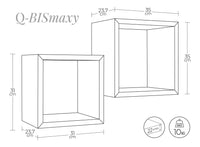 Set 2 Mensole Cubo da Parete Quadrato in Fibra di Legno Q-Bis Maxi Ciliegio