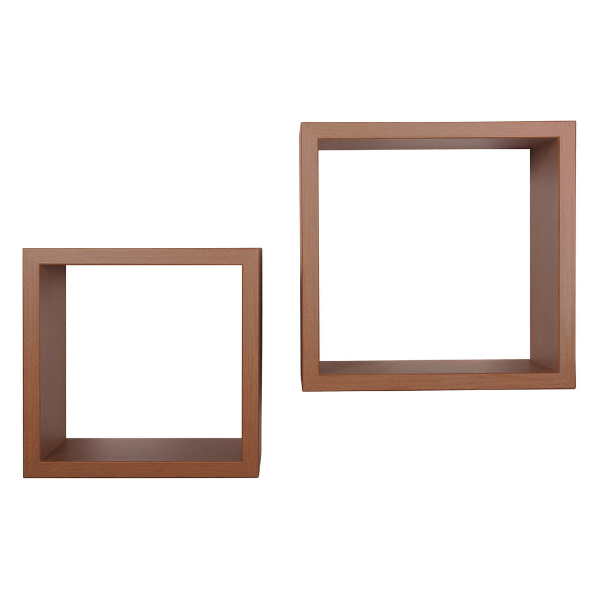 Mensola da parete a cubo Set 2 Mensole Q-BIS MAXI 35x35 p23.7 cm e 31x31 p23.7 cm. CILIEGIO - MADE IN ITALY