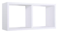 Mensola Rettangolare 2 Scomparti da Parete 70x30x23,7 cm in Fibra di Legno Morgana Maxi Bianco