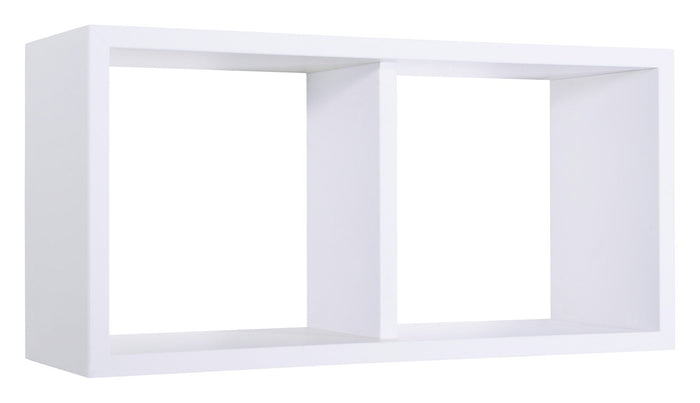 Mensola Rettangolare 2 Scomparti da Parete 70x30x23,7 cm in Fibra di Legno Morgana Maxi Bianco