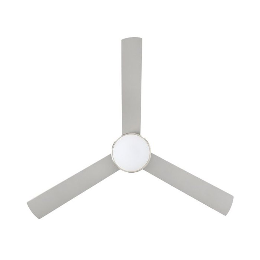 Ventilatore Sesimbra 1 Acciaio Nichel Opaco E Acrilico Bianco Led Cct