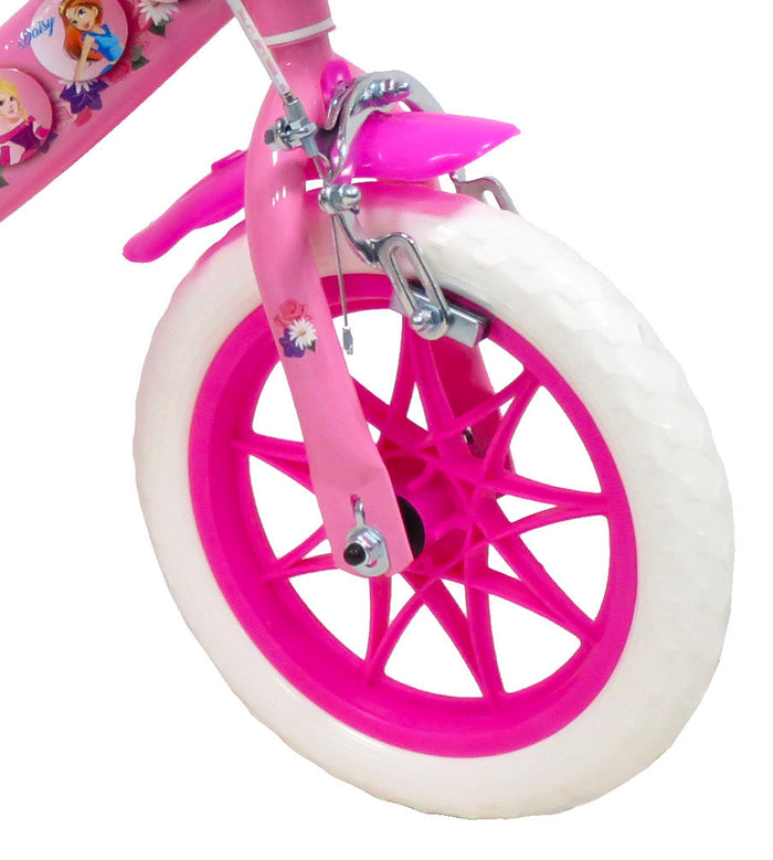 Bicicletta per Bambina 12" 2 Freni Flowers Rosa