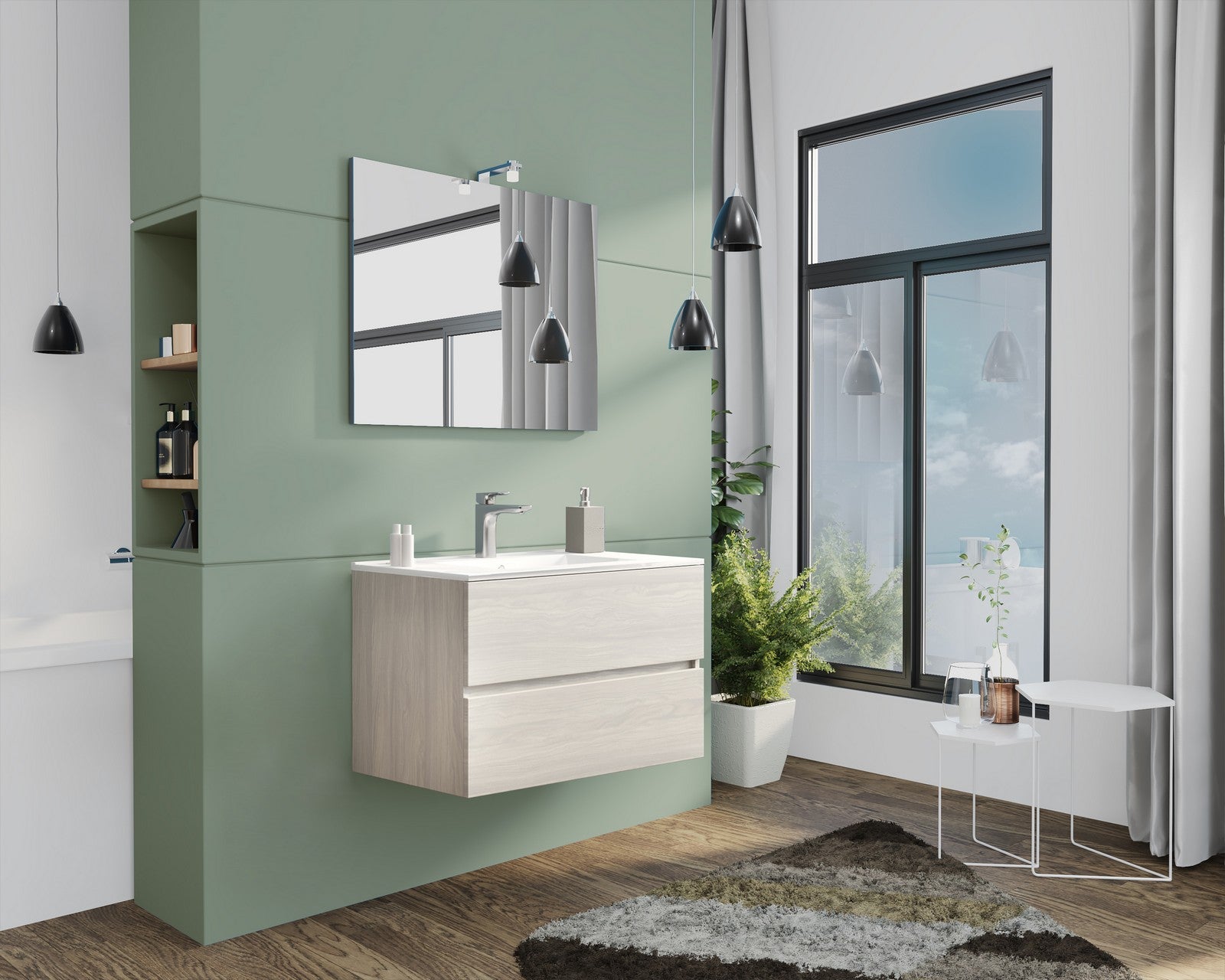 mobile bagno new splash cm.80 rovere fumo cod:ferx.3528