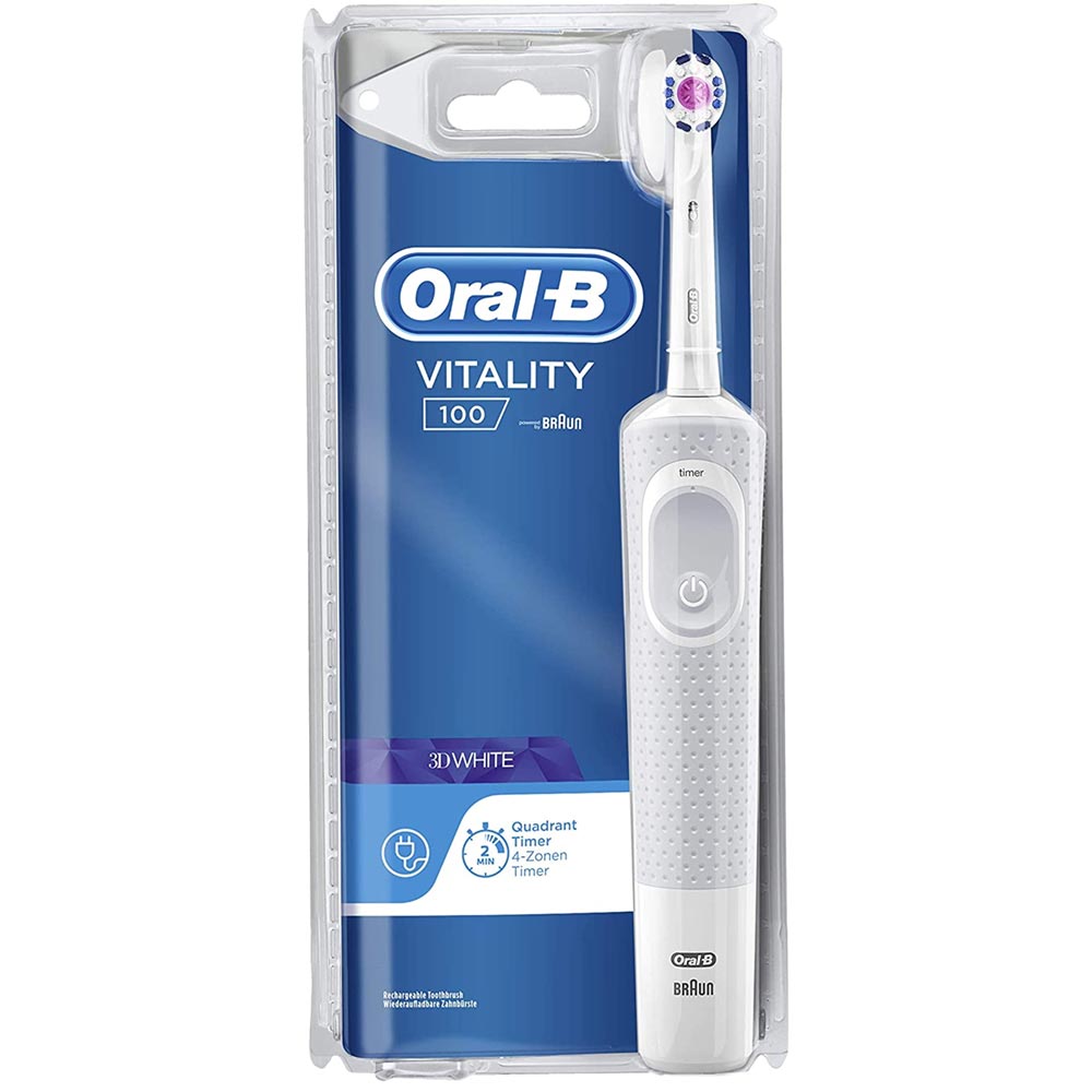 Oral B Spazzolino Elettrico Denti Vitality 100 3D White a Batteria con Timer