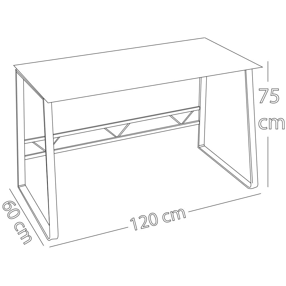 Scrivania Tavolo Grigio con Piano in Vetro Temperato Stampa Città 120x60x75 cm