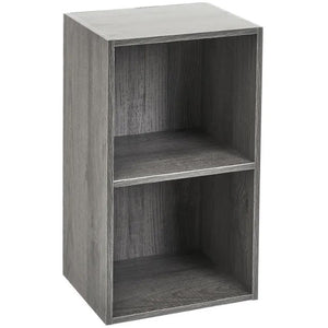 Libreria Scaffalatura 2 Ripiani Salvaspazio in Robusto MDF Grigio 30x24x54 cm