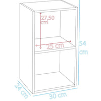 Libreria Scaffalatura 2 Ripiani Salvaspazio in Robusto MDF Grigio 30x24x54 cm