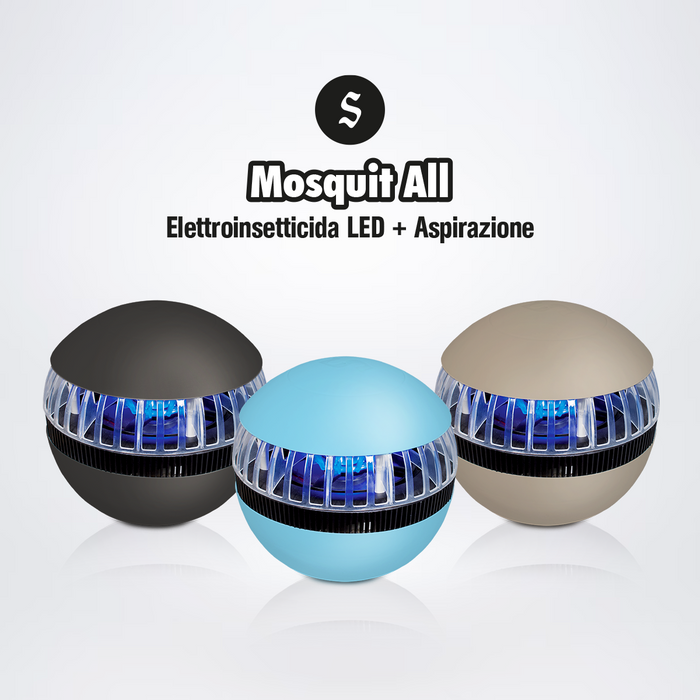 Elettroinsetticida " Mosquito All " ad aspirazione con Led UV color avorio 