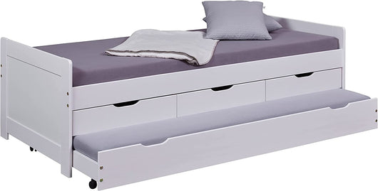 LETTO PER BAMBINI RAGAZZI 90X200 DESERT RAIN 3+1 CASSETTI cm98x63x205 BIANCO