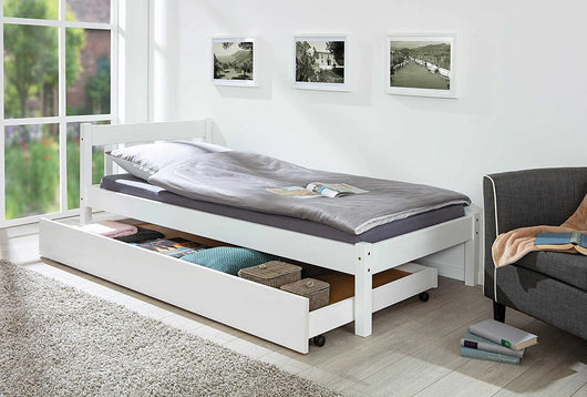 LETTO PER BAMBINI RAGAZZI 90X200 DESERT RAIN 3+1 CASSETTI cm98x63x205 BIANCO