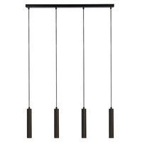 Lampadario Contemporaneo Dulwich Acciaio Nero 4 Luci E27