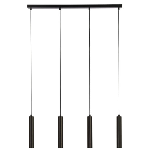 Lampadario Contemporaneo Dulwich Acciaio Nero 4 Luci E27