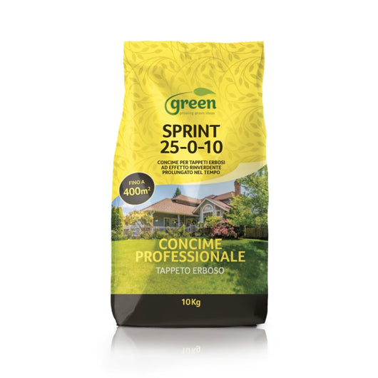 CONCIME SPRINT PROFESSIONAL primavera estate prato TAPPETI ERBOSI 10 Kg Green