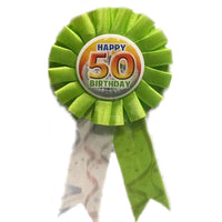 Coccarda spilla Happy Birthday 50 anni - Idea regalo scherzo