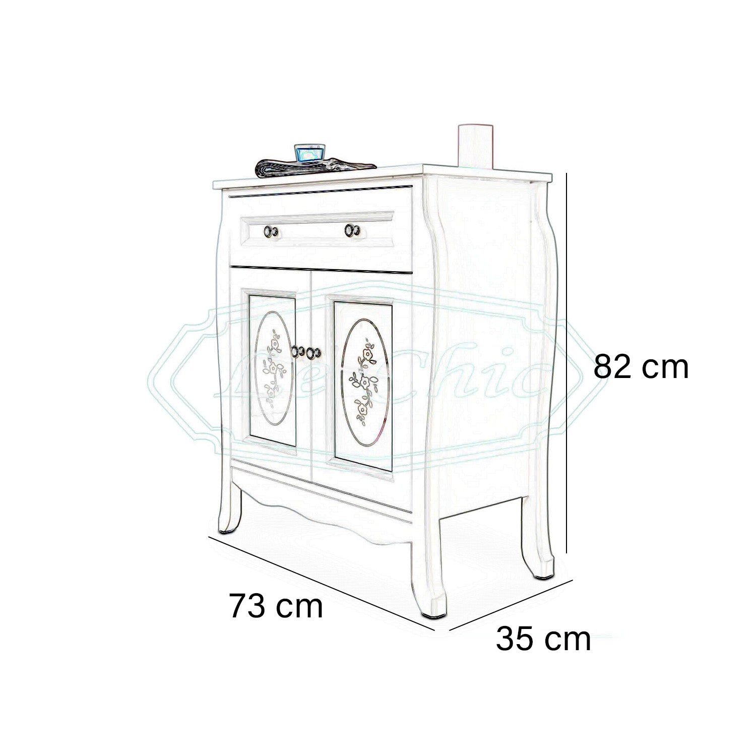 Mobile multiuso bianco opaco stile shabby chic