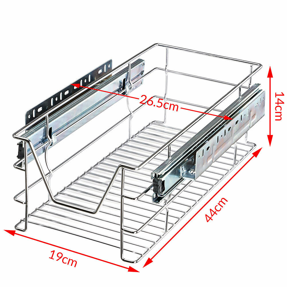 Cassetto Telescopico Cucina 30cm Cestello Mensola Estraibile Salvaspazio Acciaio