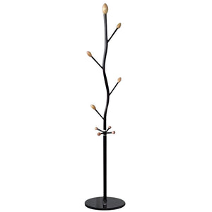 Attaccapanni Appendiabiti Piantana Forma Albero Metallo 8 Ganci Nero 38x38x175cm