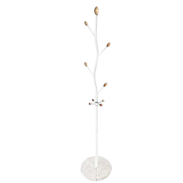 Attaccapanni Appendiabiti Piantana Forma Albero Metallo 8 Ganci Bianco 38x38x175