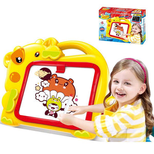 Lavagna Magnetica Bambini Hippo 2in1 Con Gessetti Cassino E Pennarelli Giallo