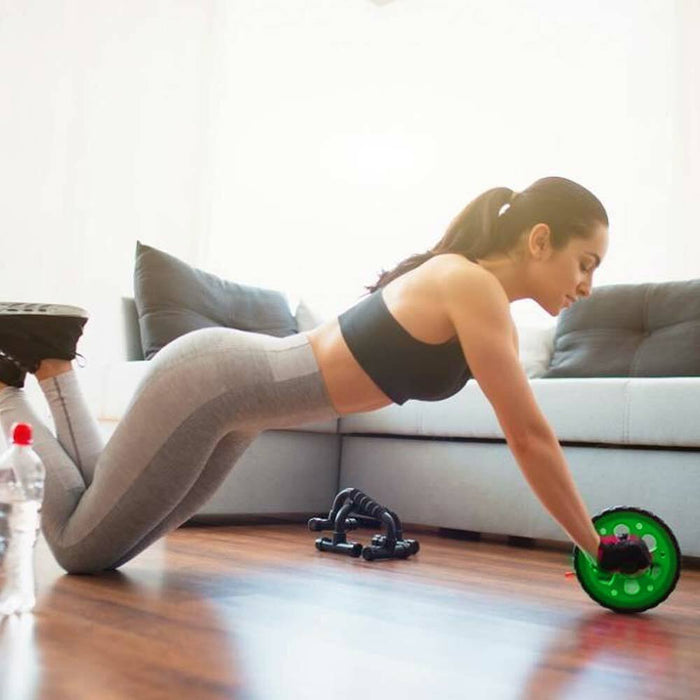 Rullo Addominali Esercizi Allenamento Fitness Palestra con Tappetino 2 Colori