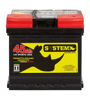 Batteria Auto 45Ah 12V Spunto 380A (En) Fissaggio Alla Base B13-System Plus