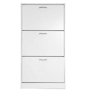 Scarpiera 3 Ante Ripiani Doppia Profondita in Melamina 60x24x120cm Colore Bianco