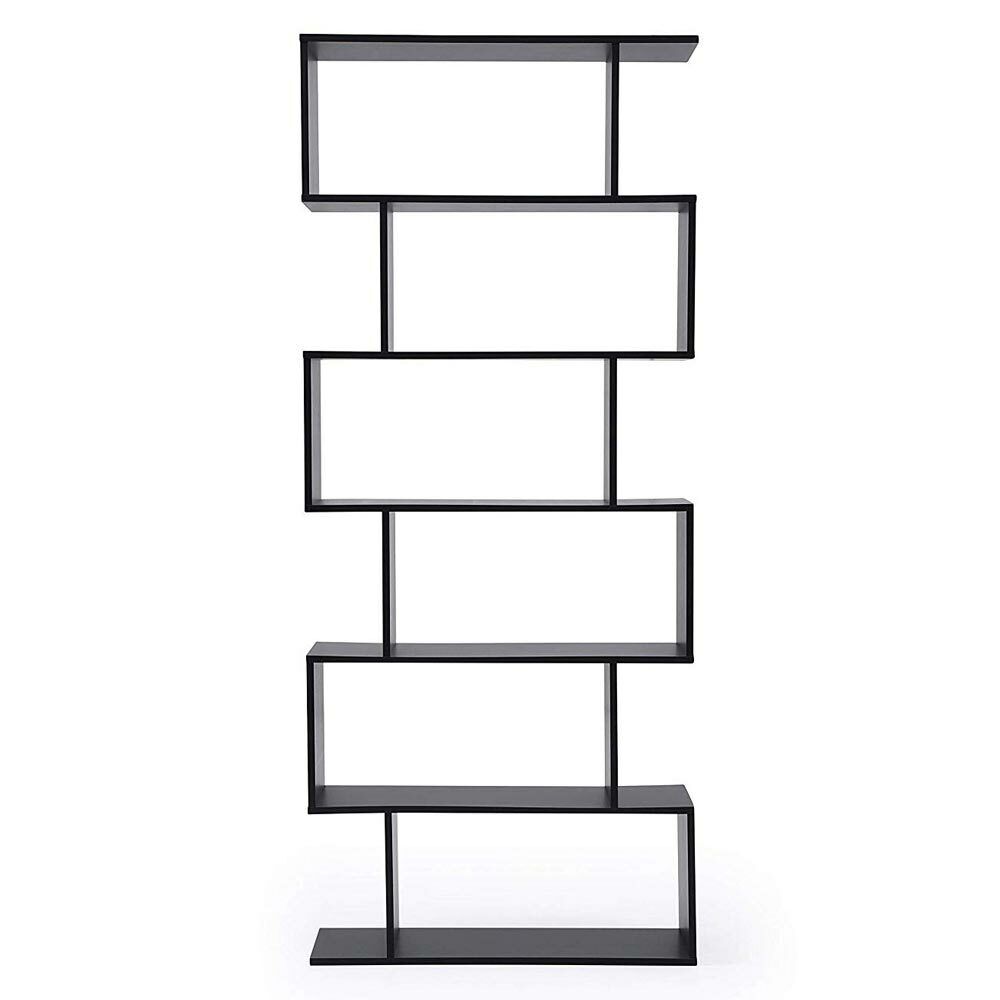 Libreria Design Moderna Scaffale 6 Ripiani 190x80x24cm Casa Ufficio Nero