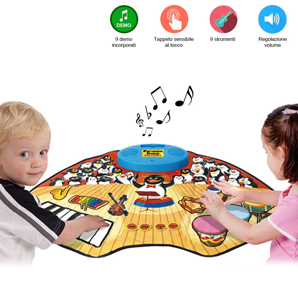 Tappeto Musicale Penguin Band Playmat 9 Strumenti Con Ingresso Mp3 E Demo