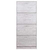 Scarpiera 4 Ante Ripiani Porta Scarpe Doppia Profondita Legno 63x24x150 Grigio