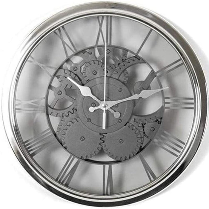 Orologio da Parete 30 CM Numeri Romani Stile Classico a Batterie Colore Argento