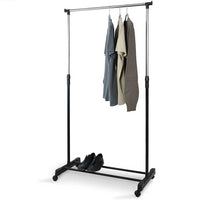 Stand Appendiabiti Allungabile Telescopico Singolo con Ruote 80x40x90/165 cm