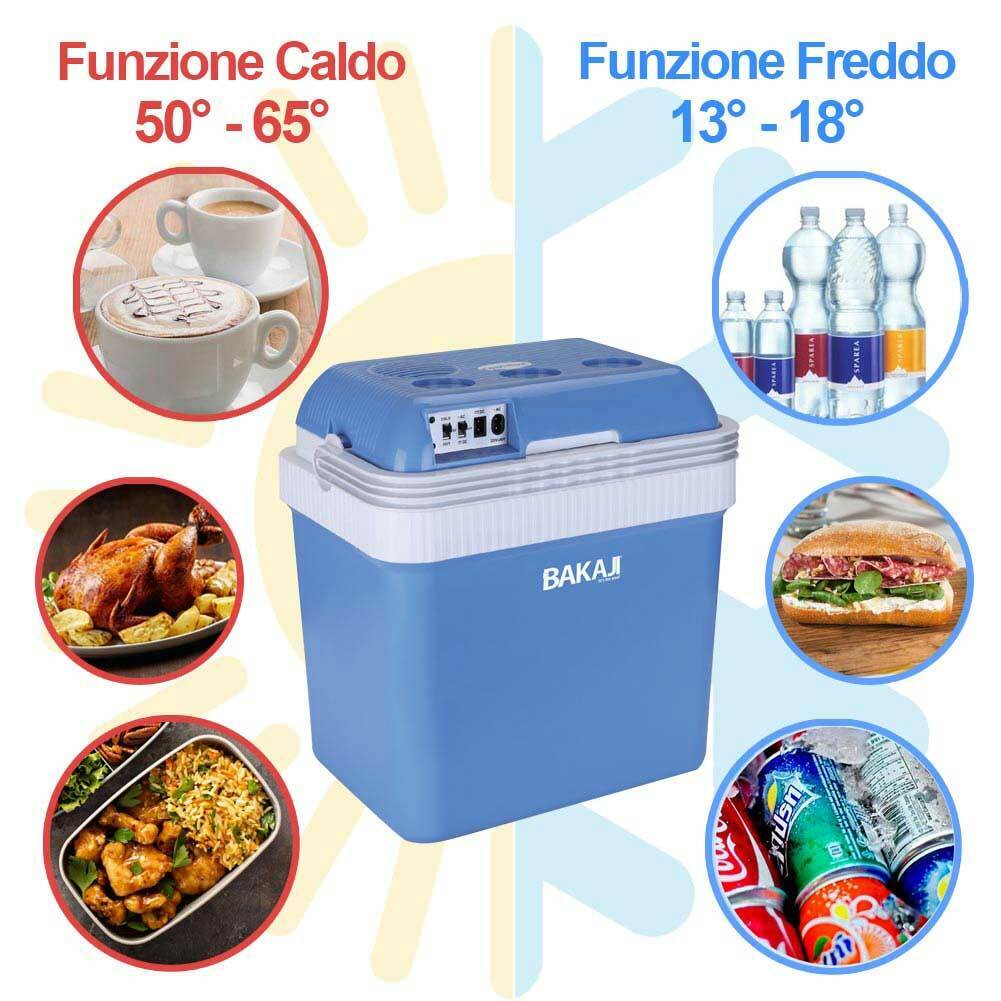 Frigorifero Elettrico 24Lt 12V 220V Casa Auto Camper Frigo Funzione Caldo Freddo