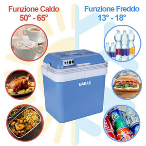 Frigorifero Elettrico 24Lt 12V 220V Casa Auto Camper Frigo Funzione Caldo Freddo