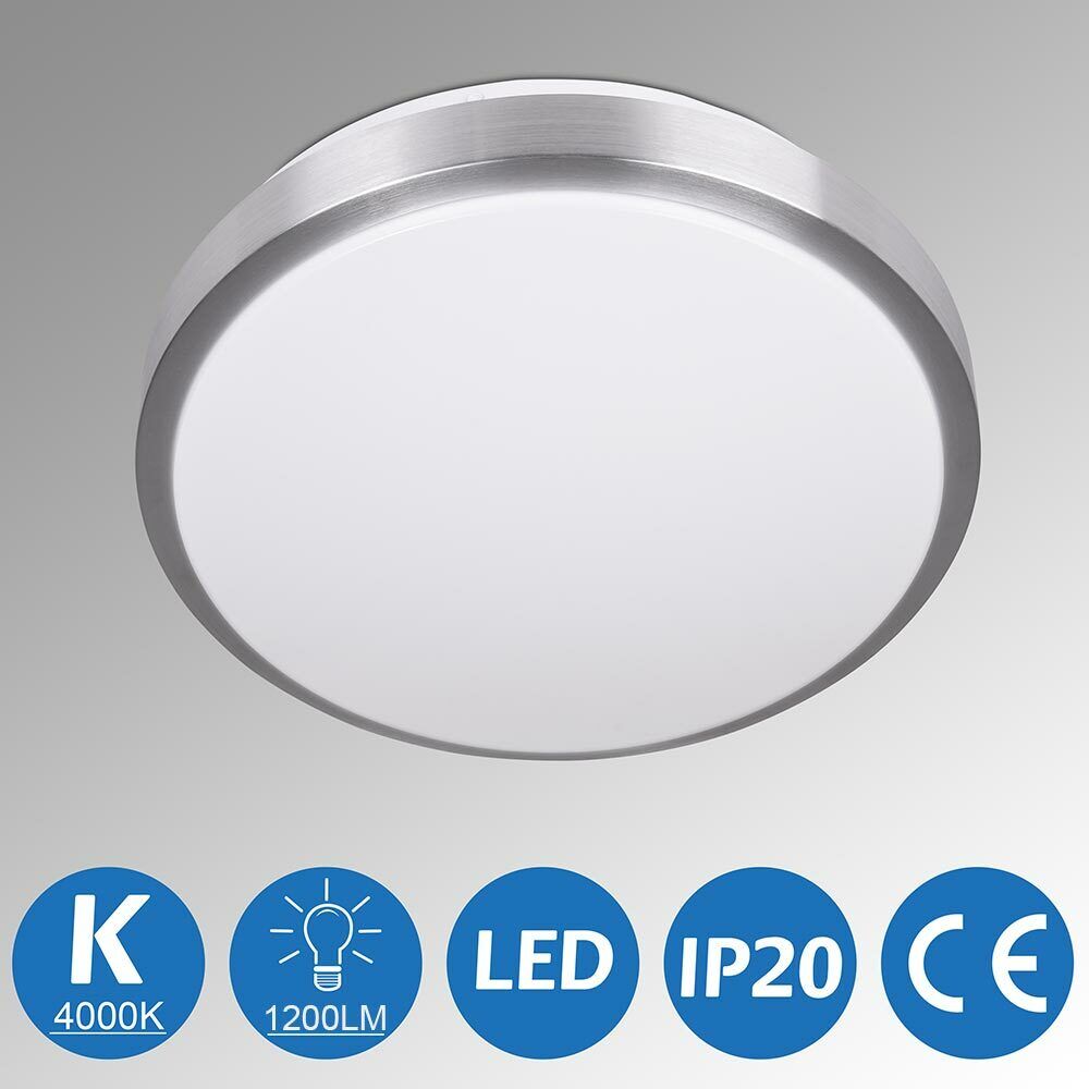 Plafoniera da soffitto LED Rotonda 12W Luce Bianca 4000K Naturale Lampada 29,5cm