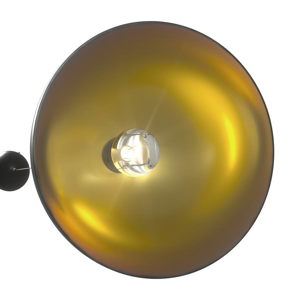 Coppia Lampadari Sospensione Moderno Design Industriale Lampada Metallo Nero Oro