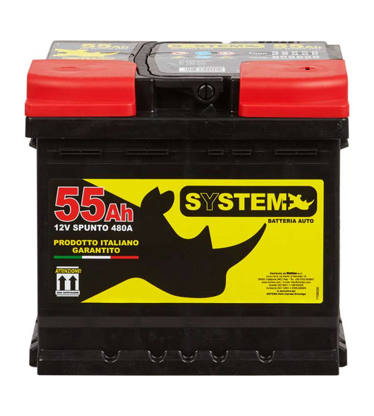 Batteria Auto 55Ah 12V Spunto 480A (En) Fissaggio Alla Base B13-System Plus